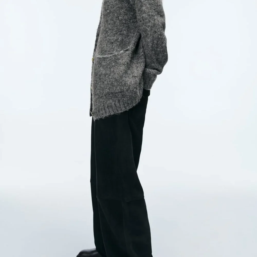 COZY GRAY LONG POCKET CARDIGAN - ZARA - Picture 6 of 10
